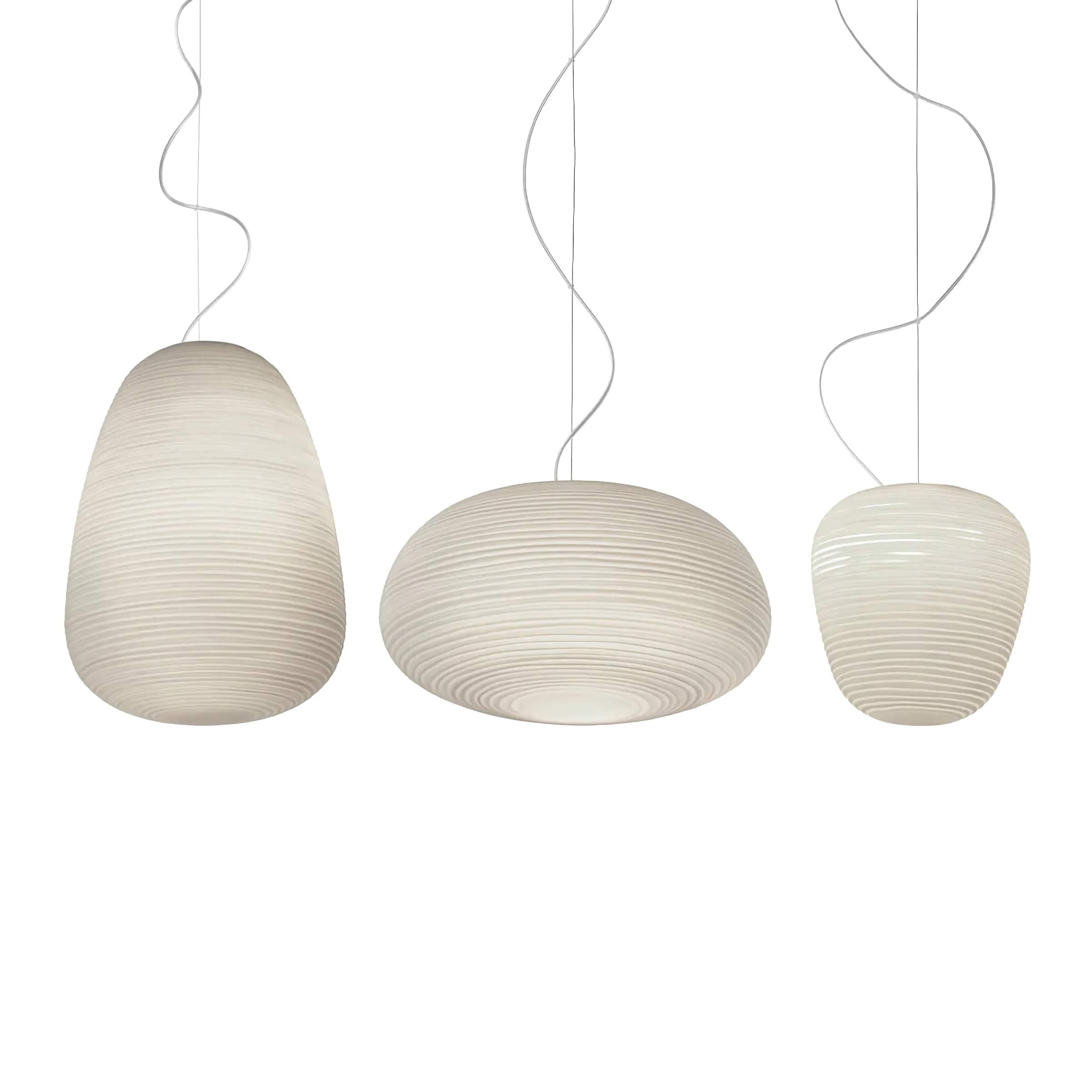 Rituals White Glass Pendant Lamp for Japandi Decor | Minimalist Hanging Light