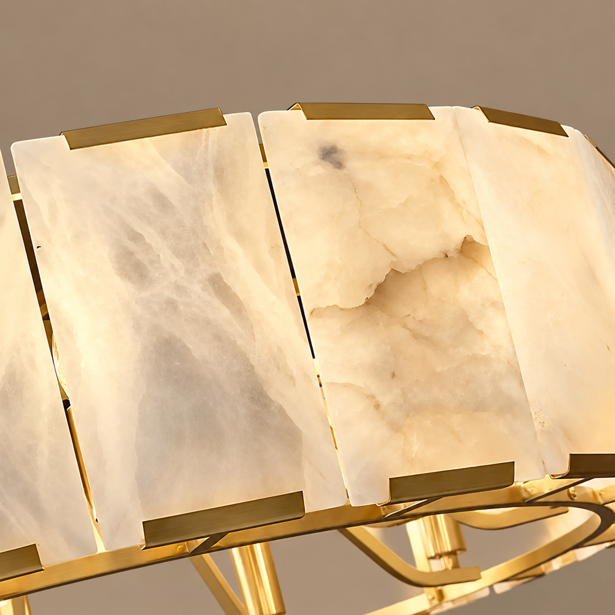 Alabaster Chandelier - Brass Halo Casalola Lights Luxury Lamps for Interior Designers