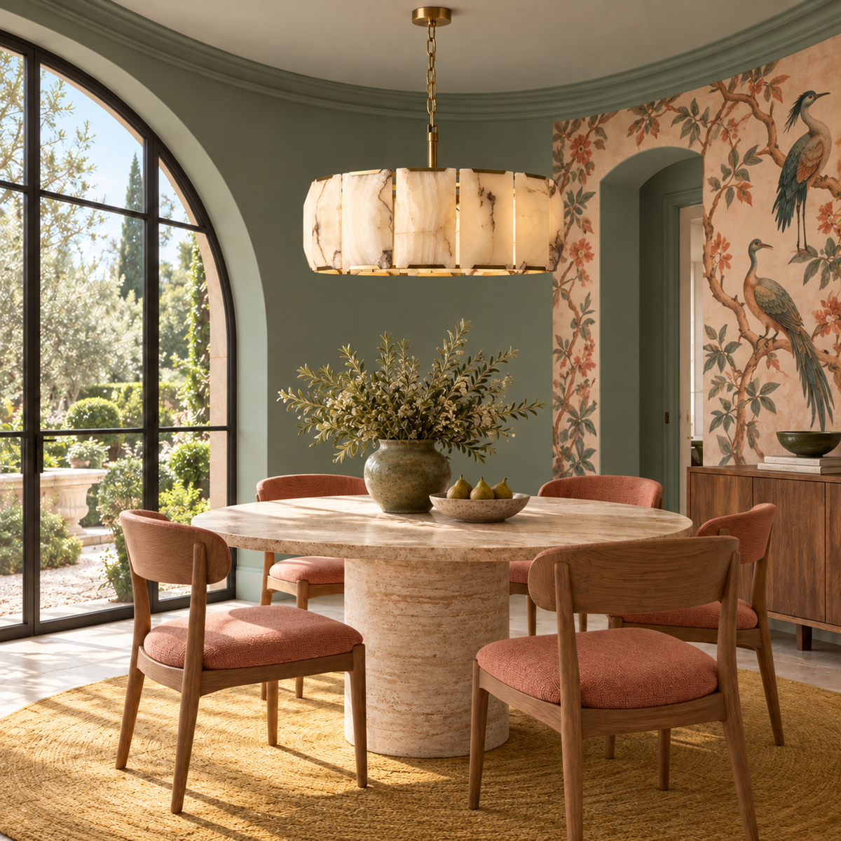 Alabaster Chandelier - Brass Halo Casalola Lights Luxury Lamps for Interior Designers