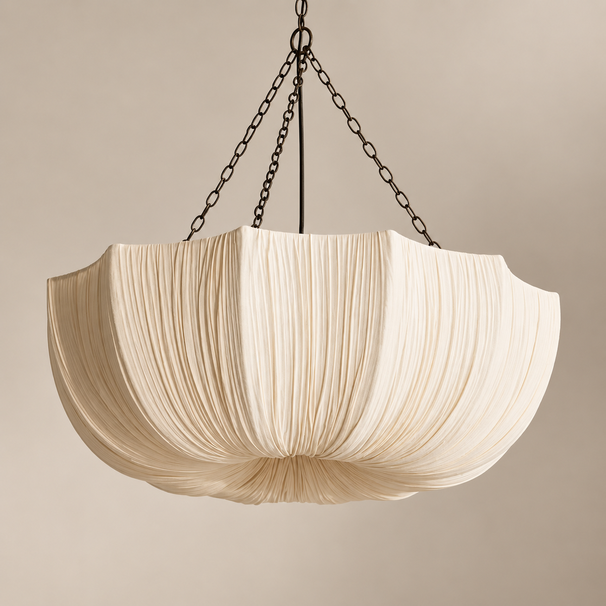 Linen Sculptural Pendant Chandelier | Hand-draped Wabi-sabi 40-100cm Japandi Dining Room Casalolalights Luxury Lamps