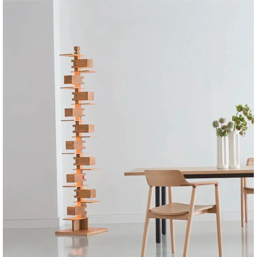Wood & Iron Floor Lamp | Sculptural Mid-century Dimmable Table or Foyer Study Living Casalolalights Luxury Lamps