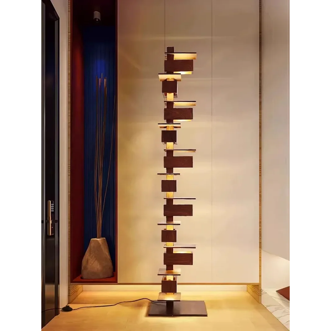 Wood & Iron Floor Lamp | Sculptural Mid-century Dimmable Table or Foyer Study Living Casalolalights Luxury Lamps