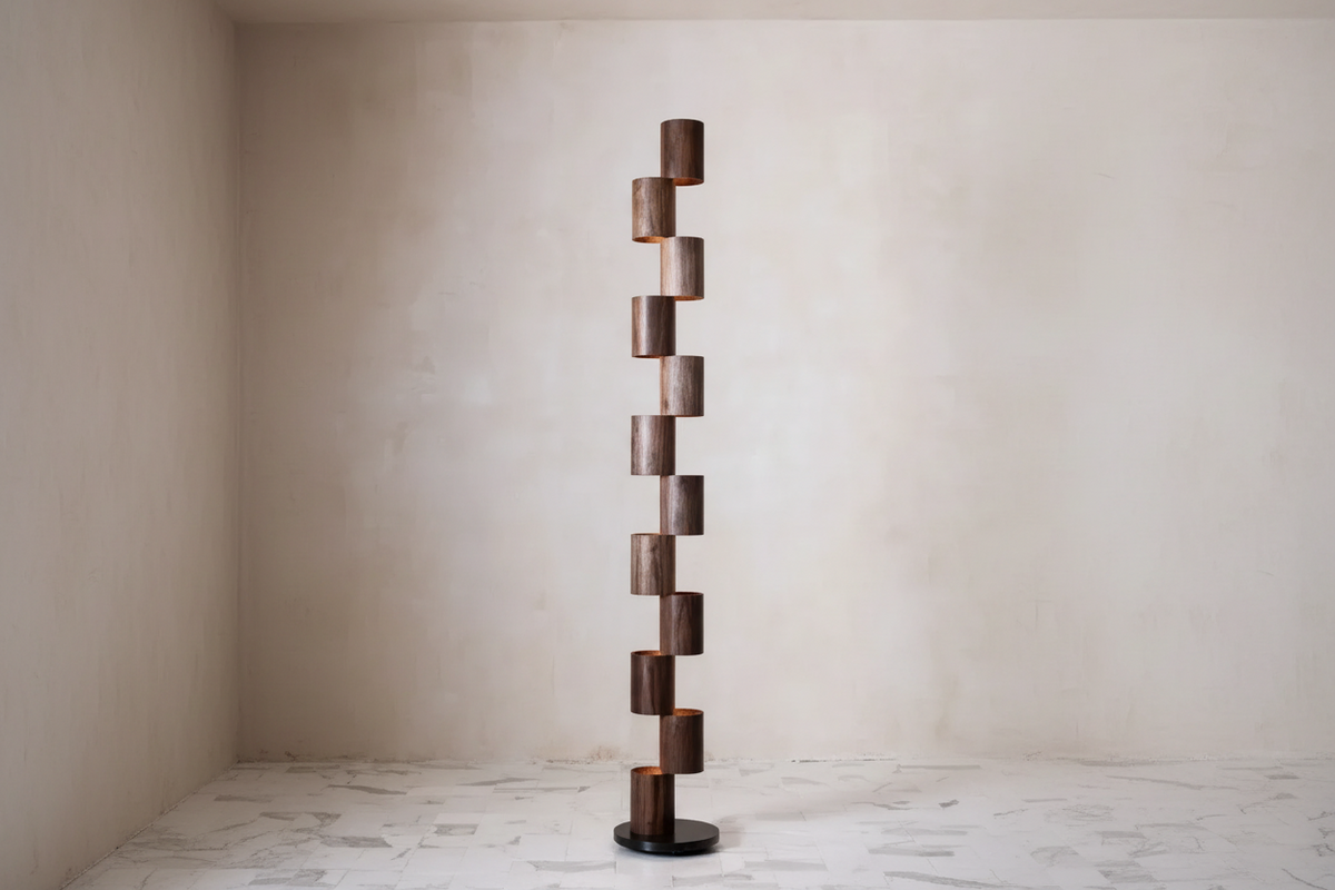 Solid Wood Floor Lamp | Sculptural Natural-grain Japandi Minimalist Living Room & Bedroom Casalolalights Luxury Lamps
