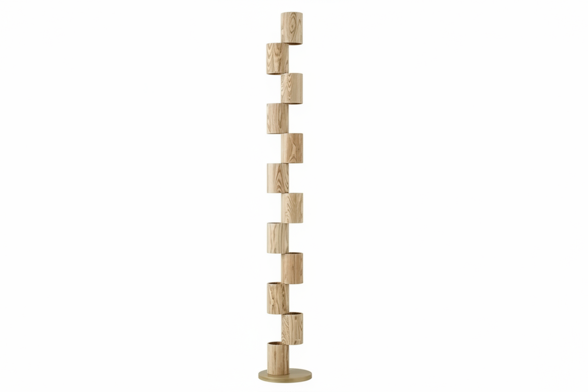 Solid Wood Floor Lamp | Sculptural Natural-grain Japandi Minimalist Living Room & Bedroom Casalolalights Luxury Lamps
