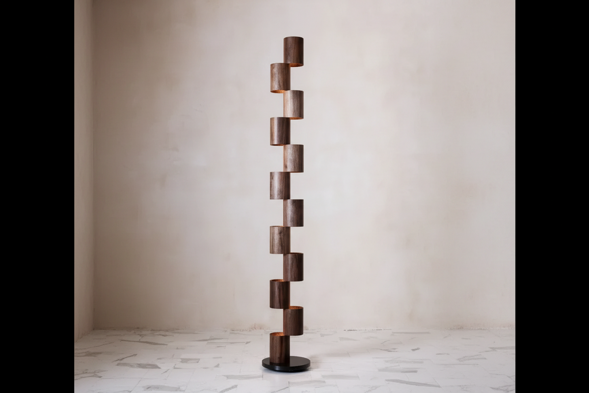 Solid Wood Floor Lamp | Sculptural Natural-grain Japandi Minimalist Living Room & Bedroom Casalolalights Luxury Lamps