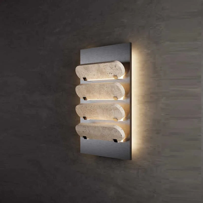 Travertine Stack Wall Sconce | French Modern Dimmable Light