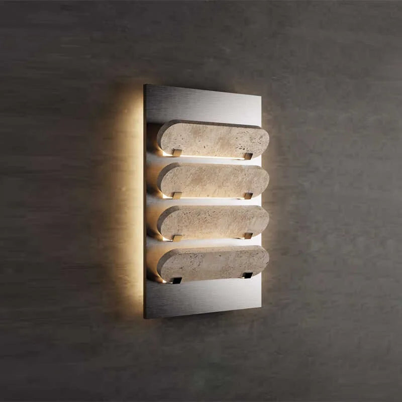 Travertine Stack Wall Sconce | French Modern Dimmable Light
