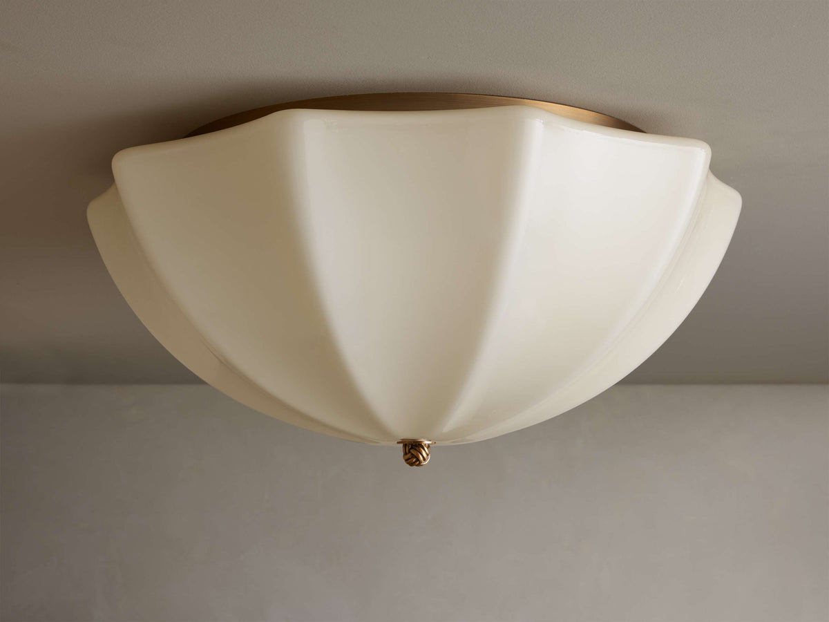 Scalloped Opal Glass Flush Mount