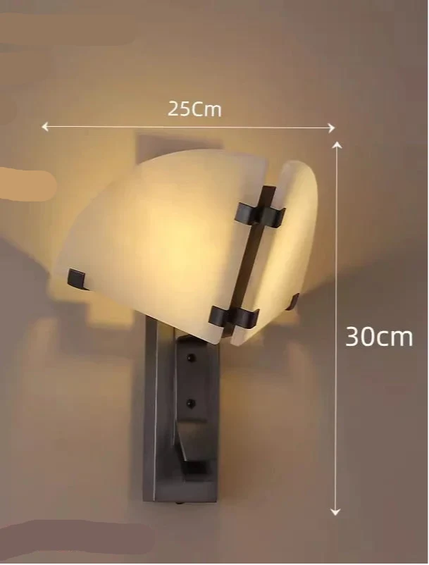 Alabaster Wall Sconce | Sculptural Hand-cut Stone & Dark-metal Single or Double Hallway Casalolalights Luxury Lamps