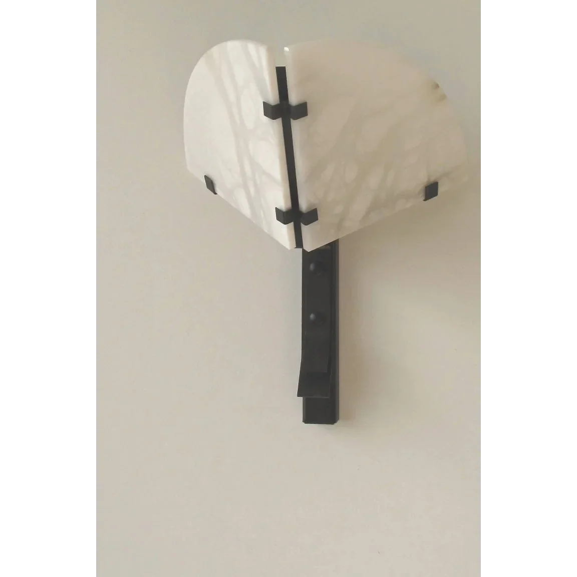 Alabaster Wall Sconce | Sculptural Hand-cut Stone & Dark-metal Single or Double Hallway Casalolalights Luxury Lamps