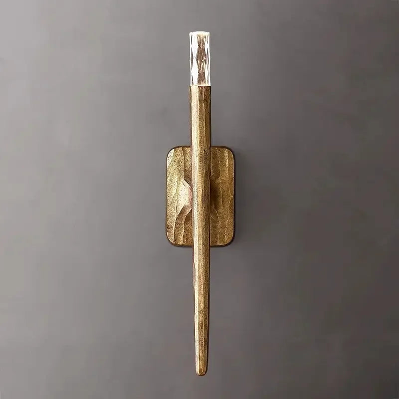 Copper Stick Wall Sconce | Tapered Linear Crystal-tip Modern Minimalist Hallway & Living Room Casalolalights Luxury