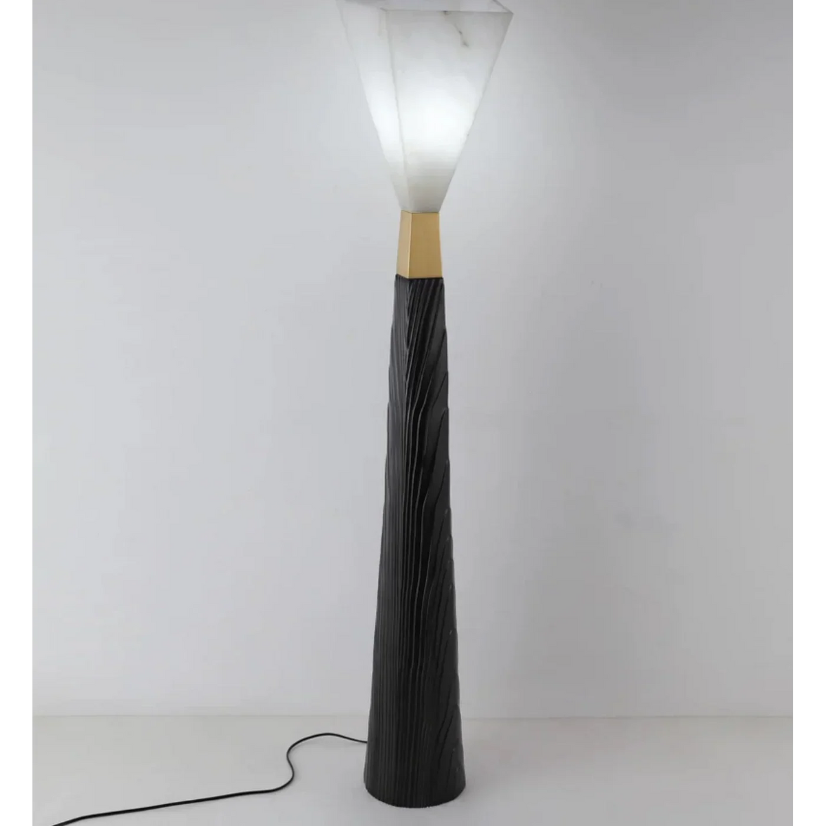 Black & Gold Sculpture Floor Lamp Resin Shade | 158cm Tall Foot Switch Dimmable Option 2700k Casalola Lights Luxury
