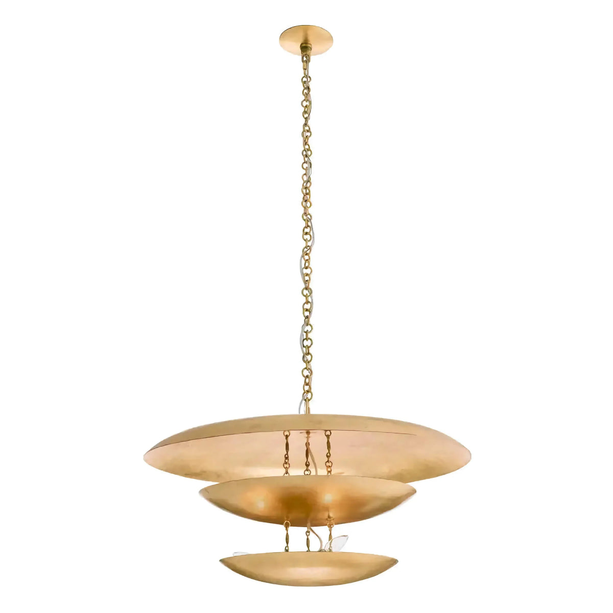 Brass & Copper Tiered Pendant | Hand-spun Three-tier Sculptural Mid-century Modern Dining Casalolalights Luxury Lamps