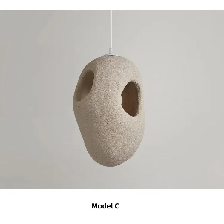 Sculptural Japandi Pendant Lamp Resin Light Fixtures for Dining Room Kitchen Living