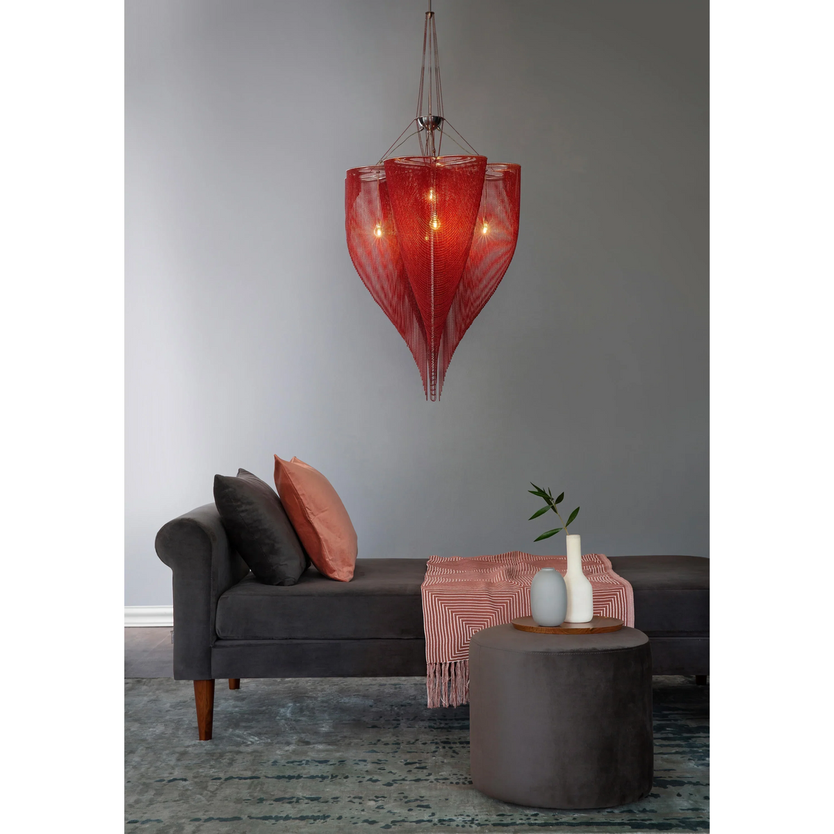 Mesh Chandelier | Sculptural Aluminium & Iron Pendant Modern Contemporary Dining Living Room Casalolalights Luxury