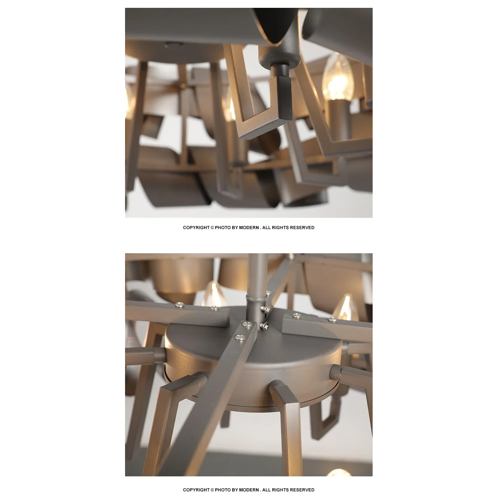 Sculptural Ribbon Chandelier 60-80cm | Hand-formed Iron Statement Light Grey or Gold Dining & Living Casalolalights