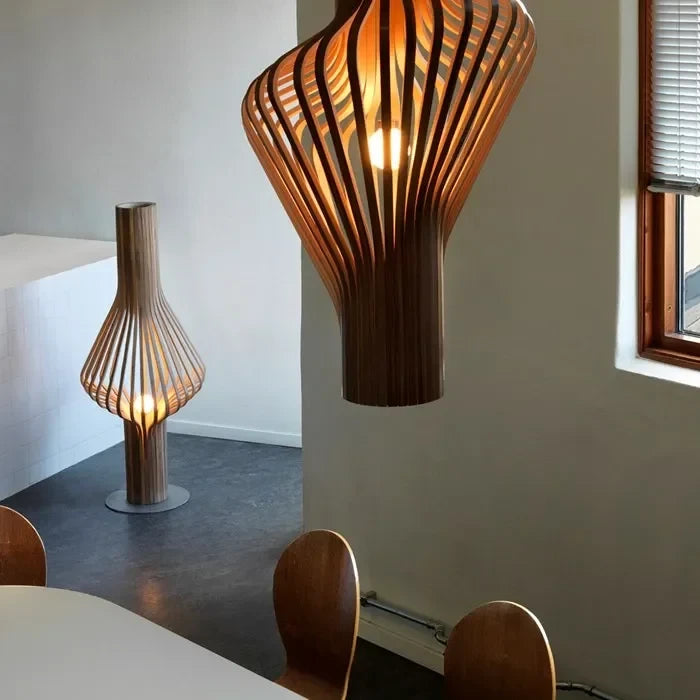 Diva Wood Lamps Series | Floor & Ceiling For Architectural Homes - Pendant