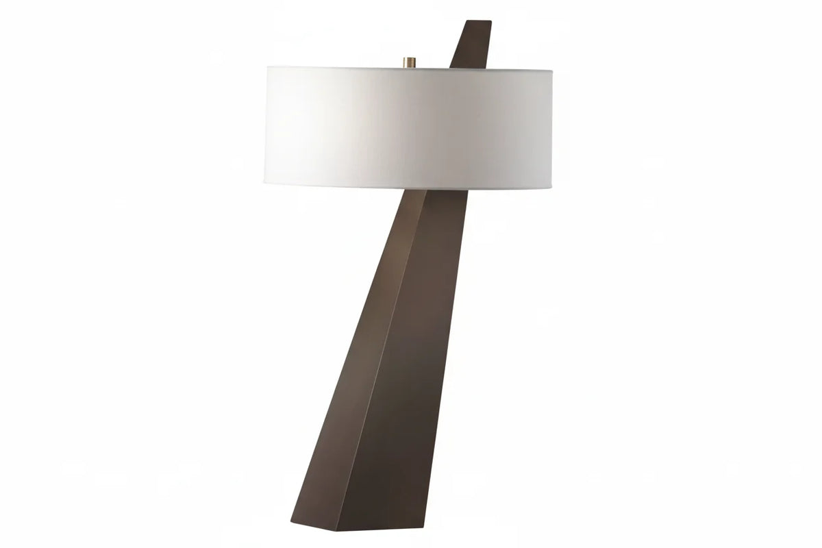 Sculptural Oak Table Lamp | Cantilevered Wood & Linen Console 85cm Wabi-sabi Living Room Casalolalights Luxury Lamps