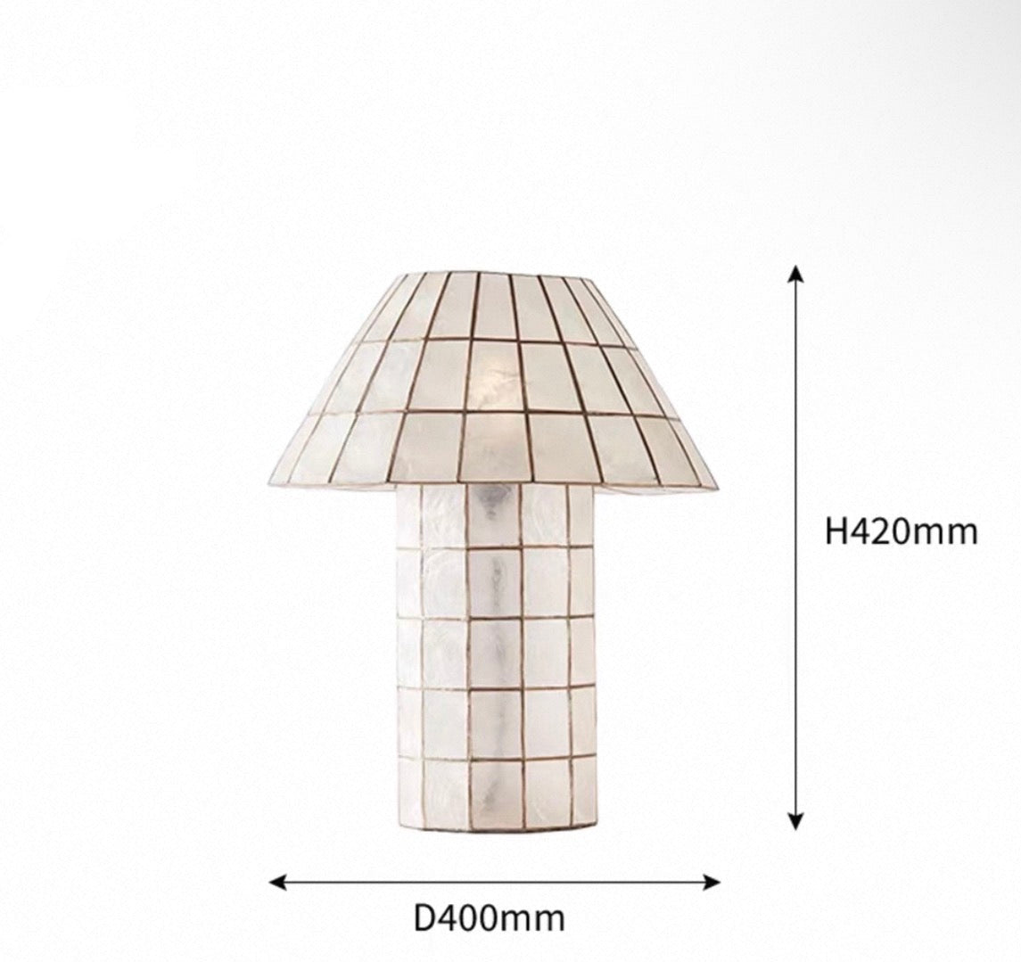 Seashell Grid Table Lamp in Patinated Bronze for Ambient Lighting
