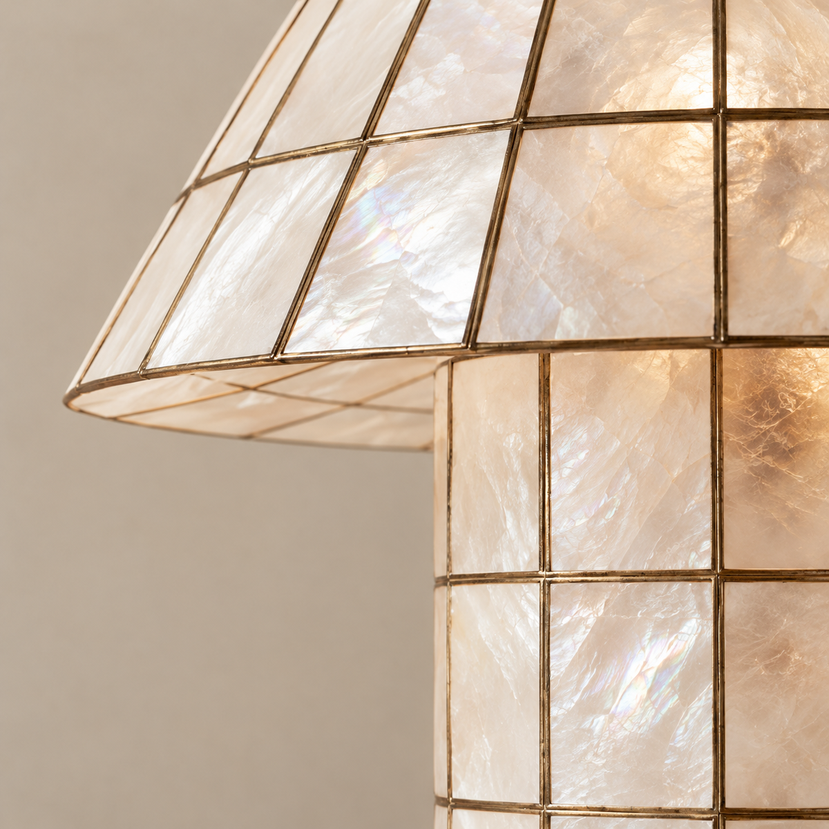 Natural shell panels and bronze joins