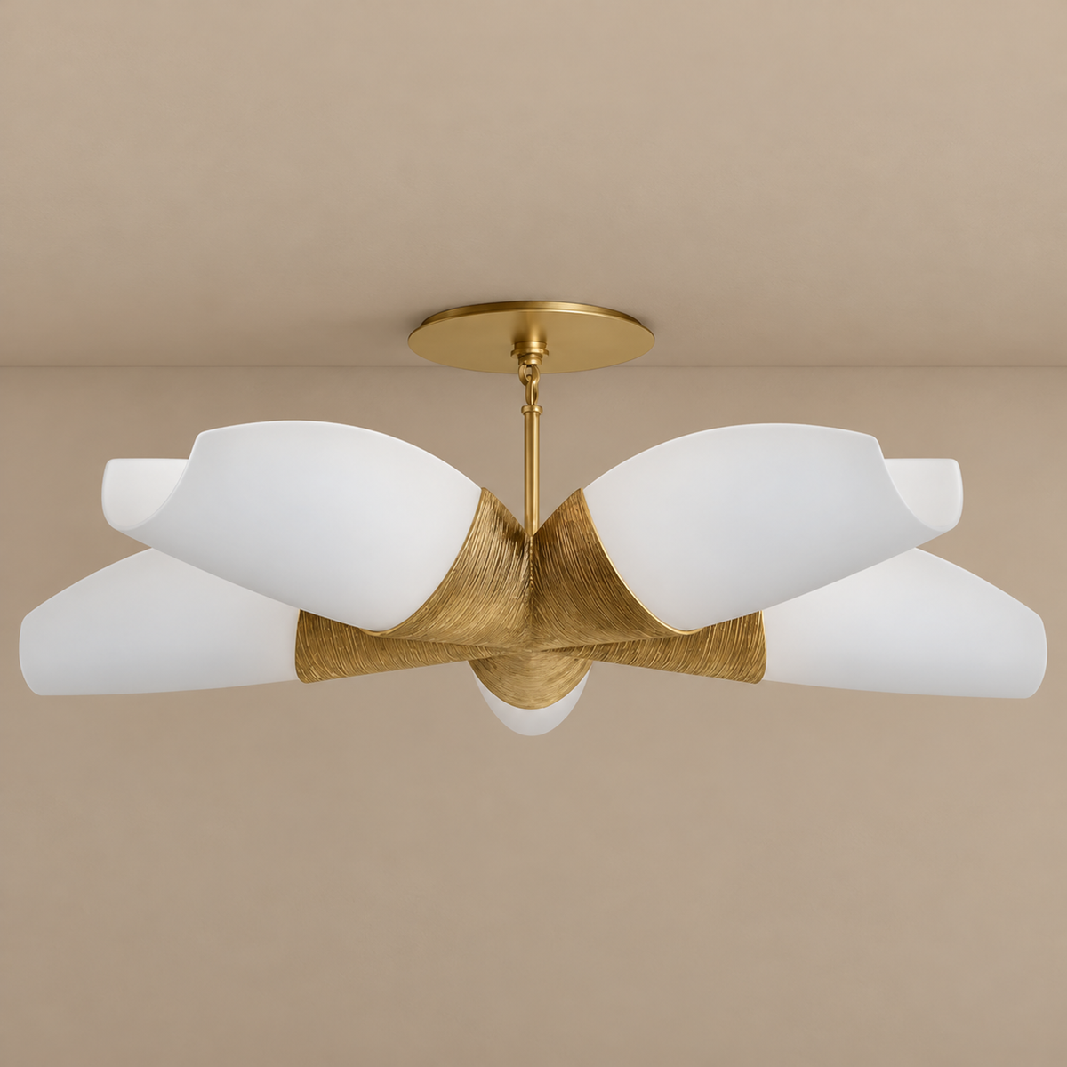Semi Flush Mount Ceiling Light - Brass & Glass Casalola Lights Luxury Lamps for Interior Designers