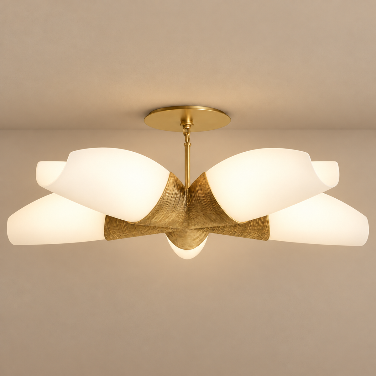 Semi Flush Mount Ceiling Light - Brass & Glass Casalola Lights Luxury Lamps for Interior Designers