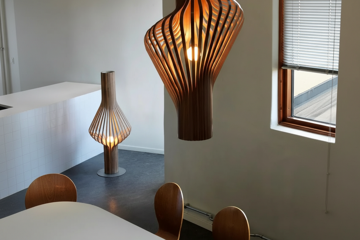 Wood Floor Lamp 120cm | Bentwood Ash Sculptural Standing Scandinavian Living Room & Bedroom Casalolalights Luxury Lamps