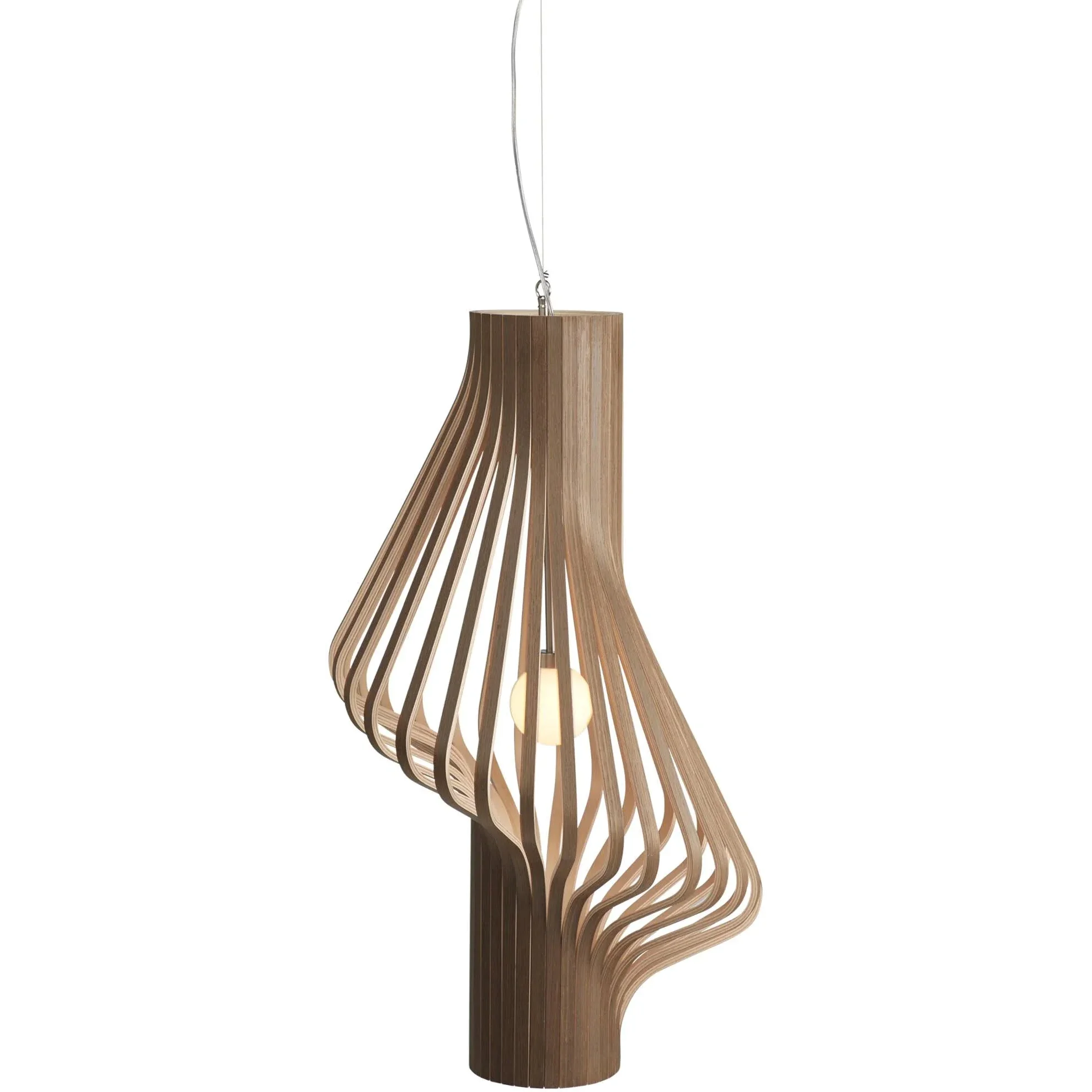 Curved Wood Pendant Lamp | Japandi Kitchen Island Light
