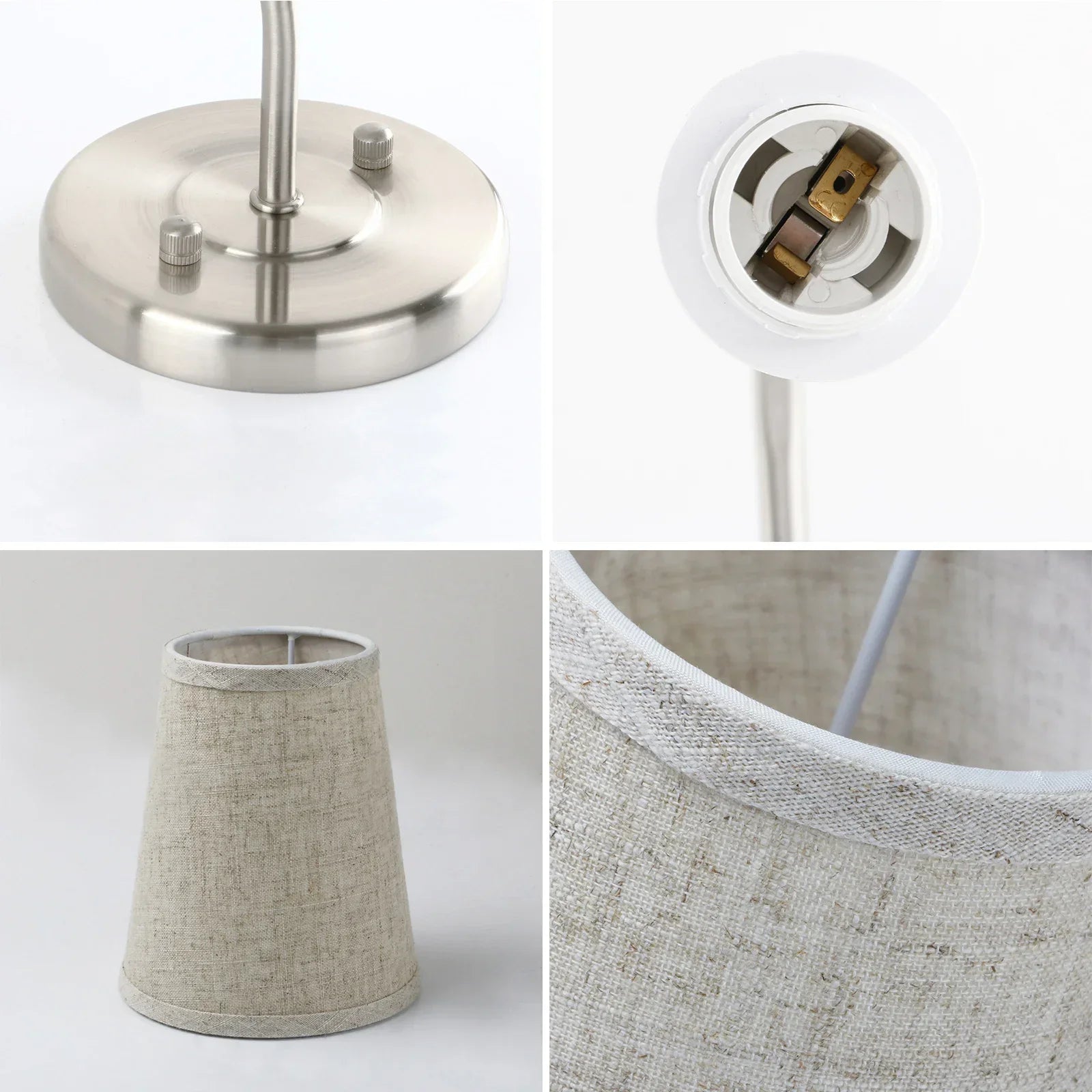 Classical Iron Wall Lamp with Fabric Shade Elegant Dual Light Mounted Fixture for Bedroom,