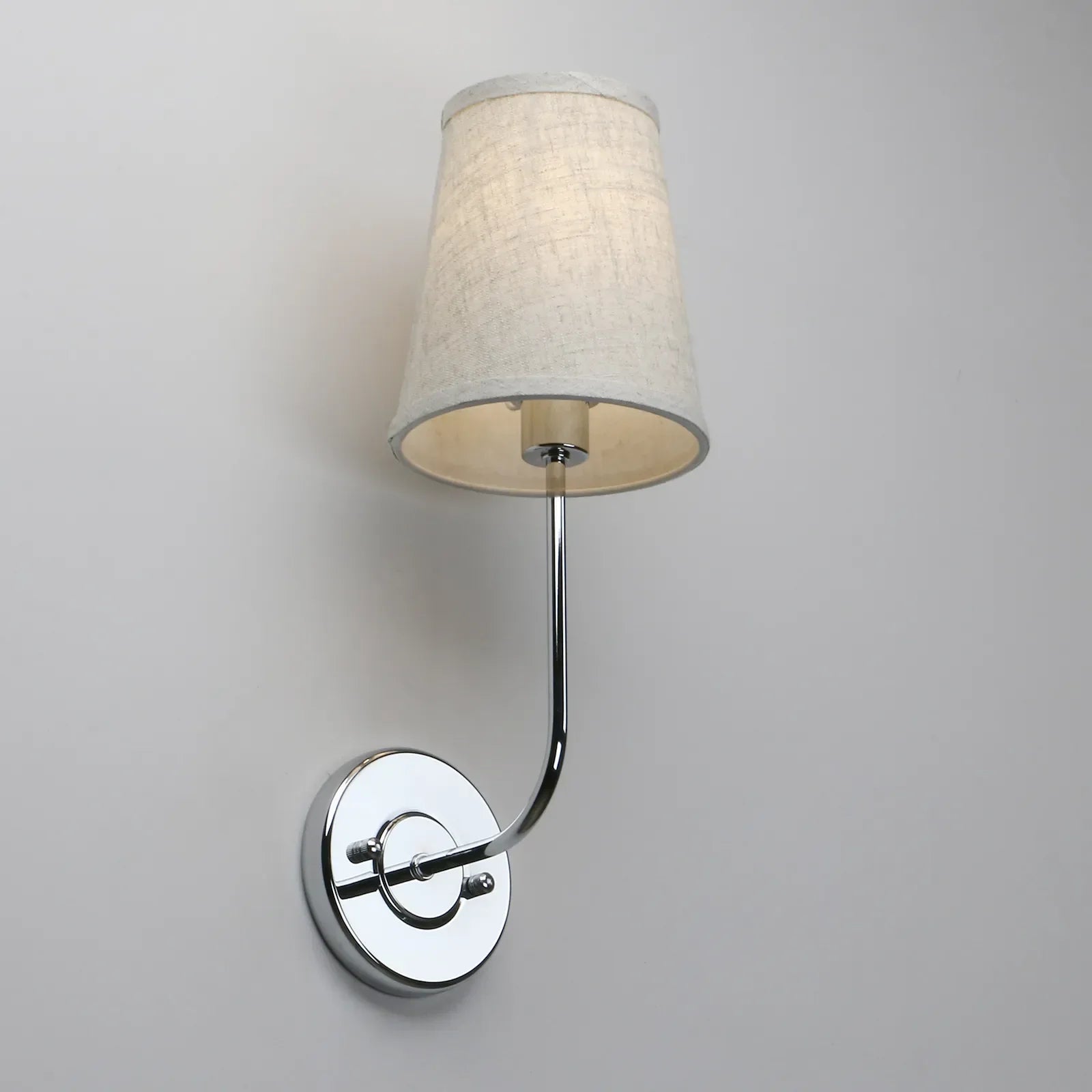 Classical Iron Wall Lamp with Fabric Shade Elegant Dual Light Mounted Fixture for Bedroom,