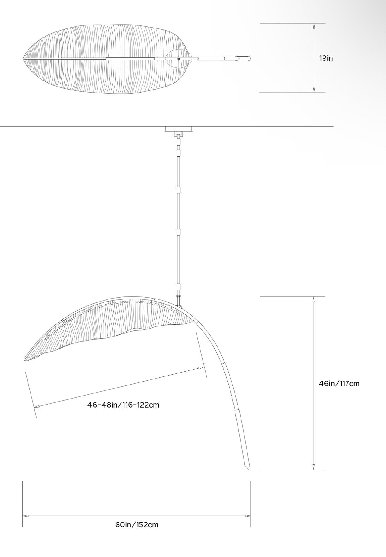 Banana Leaf Pendant Light | Botanical Sculptural Fixture in Bronze Finish | Organic Modern Lighting for Lounge