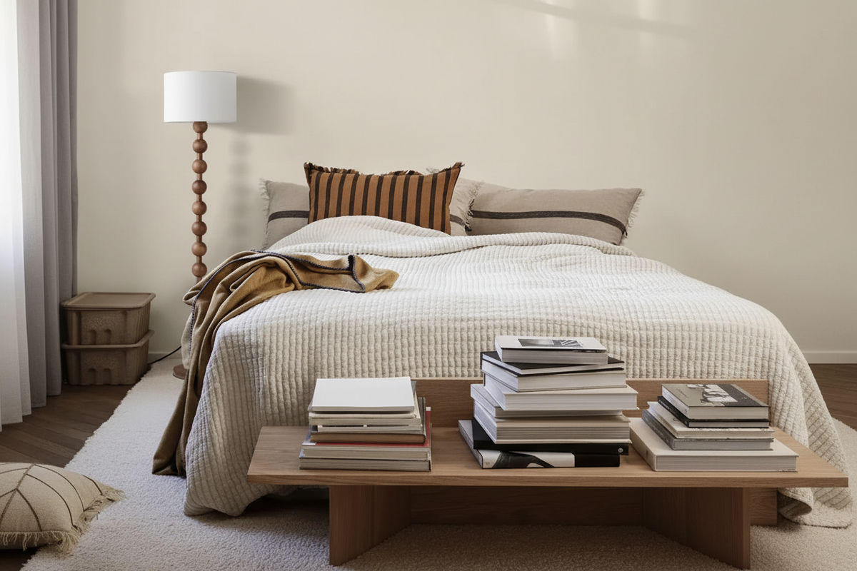 Wood Floor Lamp | Japandi Linen Shade Table or Scandinavian Minimalist Bedroom & Living Room Casalolalights Luxury