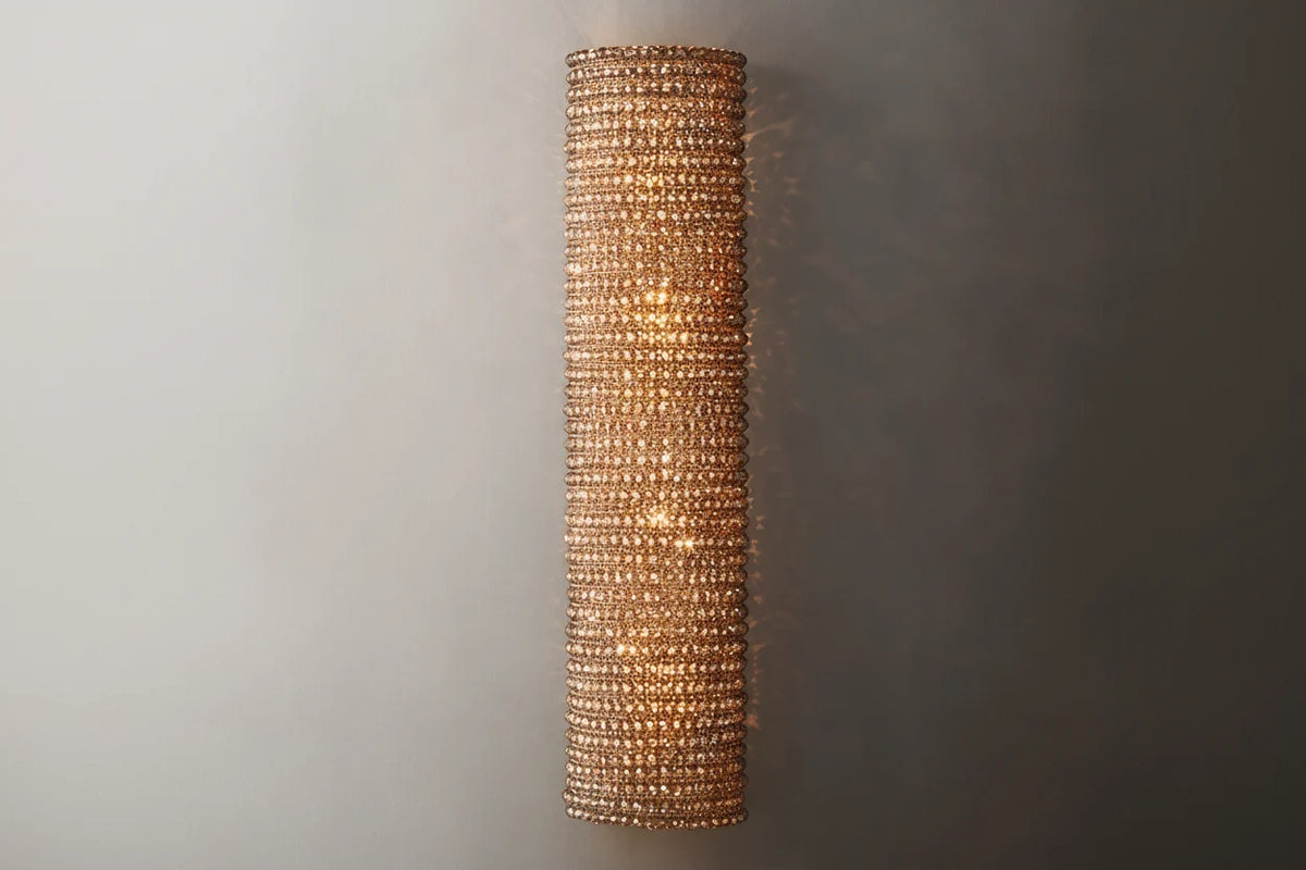 Amber Crystal Wall Sconce | Hand-cut K9 Column 53-90cm Art Deco Hallway & Dining Casalolalights Luxury Lamps
