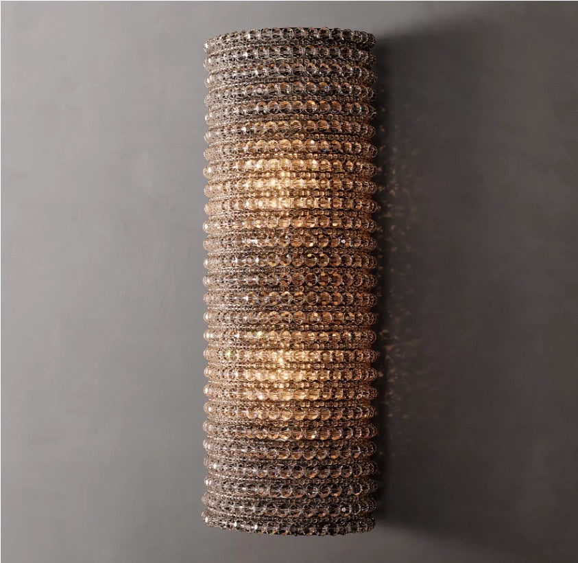 SMOKED Amber CRYSTAL Beads WALL SCONCES | CLSC0951W