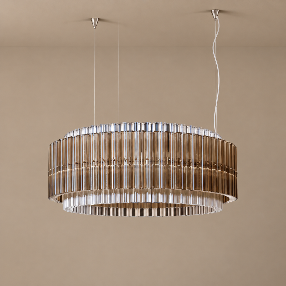 Glass Chandelier - Smoked Drum Casalola Lights Luxury Lamps for Interior Designers
