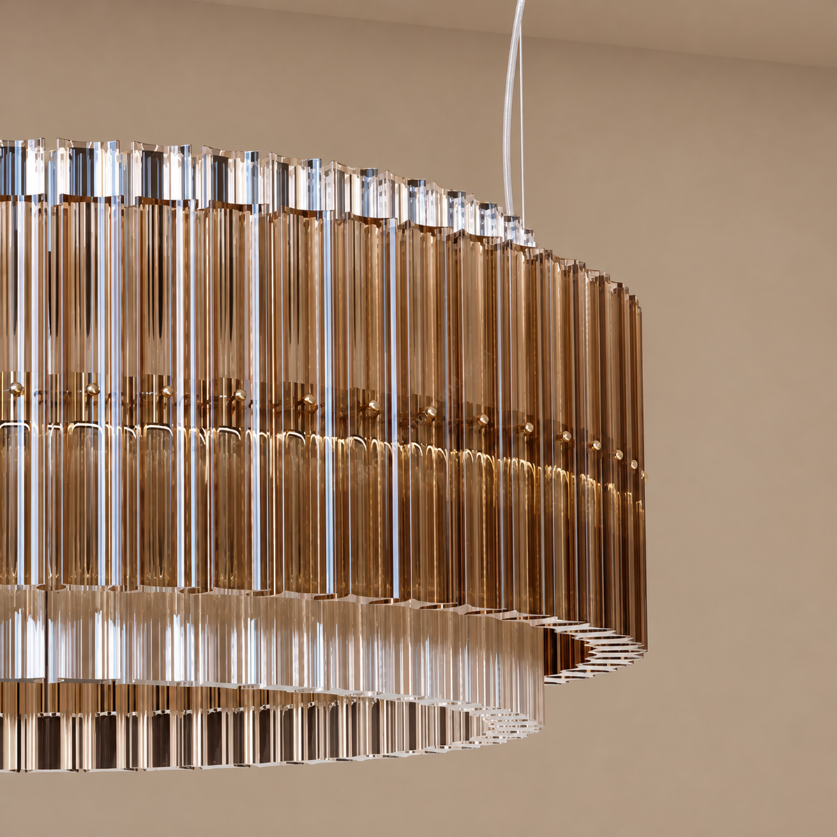 Glass Chandelier - Smoked Drum Casalola Lights Luxury Lamps for Interior Designers