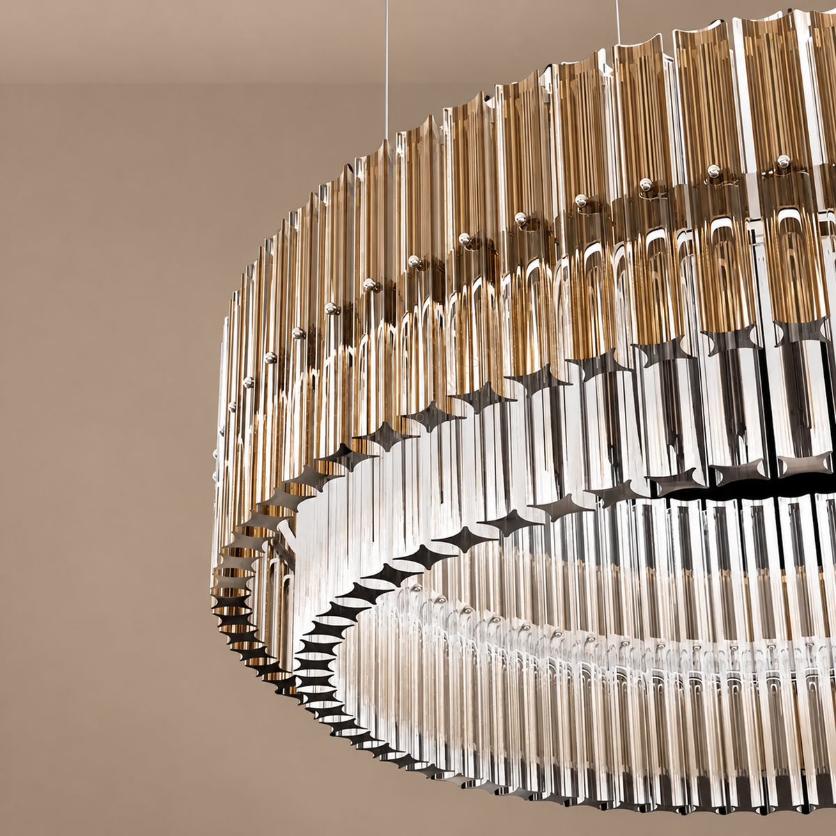 Glass Chandelier - Smoked Drum Casalola Lights Luxury Lamps for Interior Designers