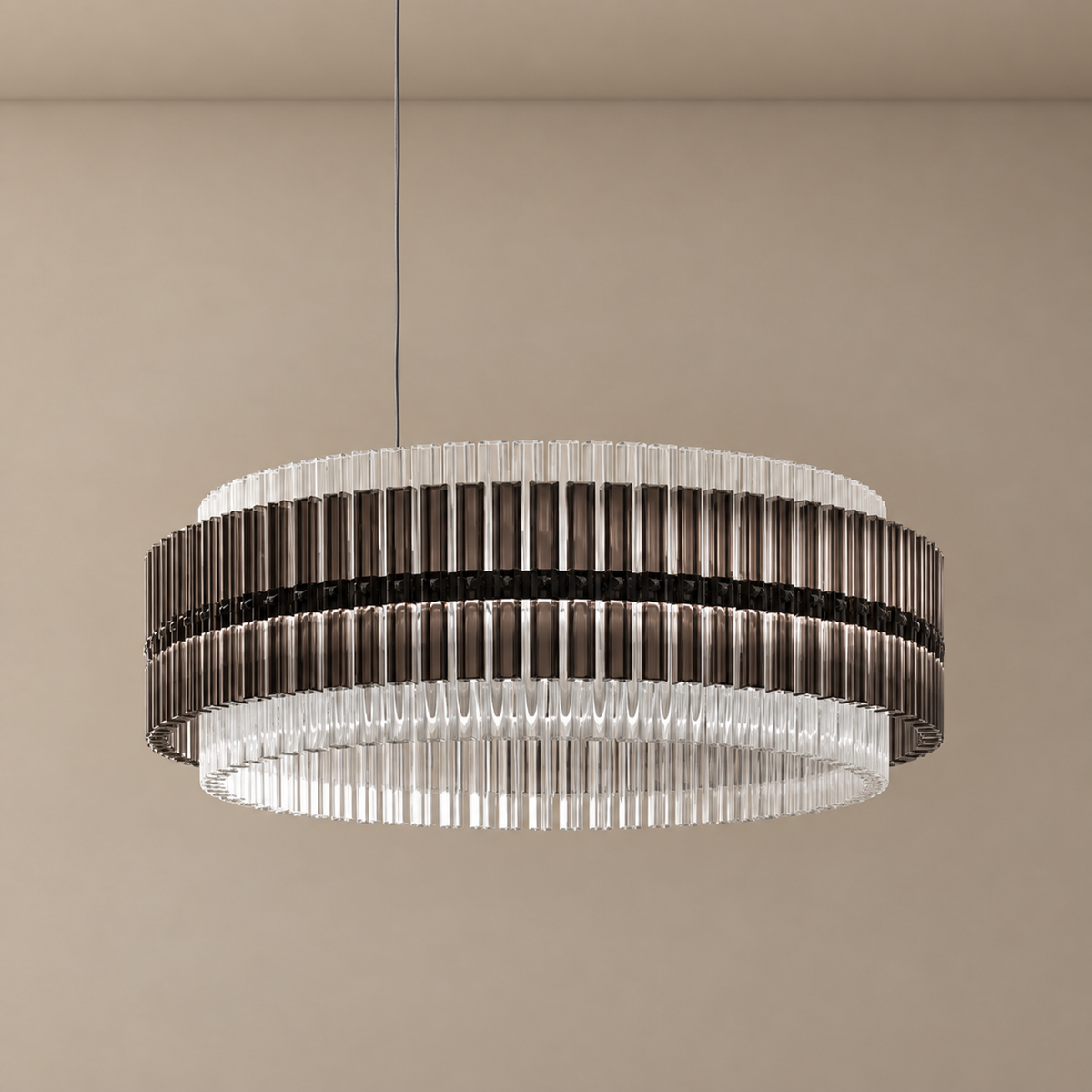 Glass Chandelier - Smoked Drum Casalola Lights Luxury Lamps for Interior Designers