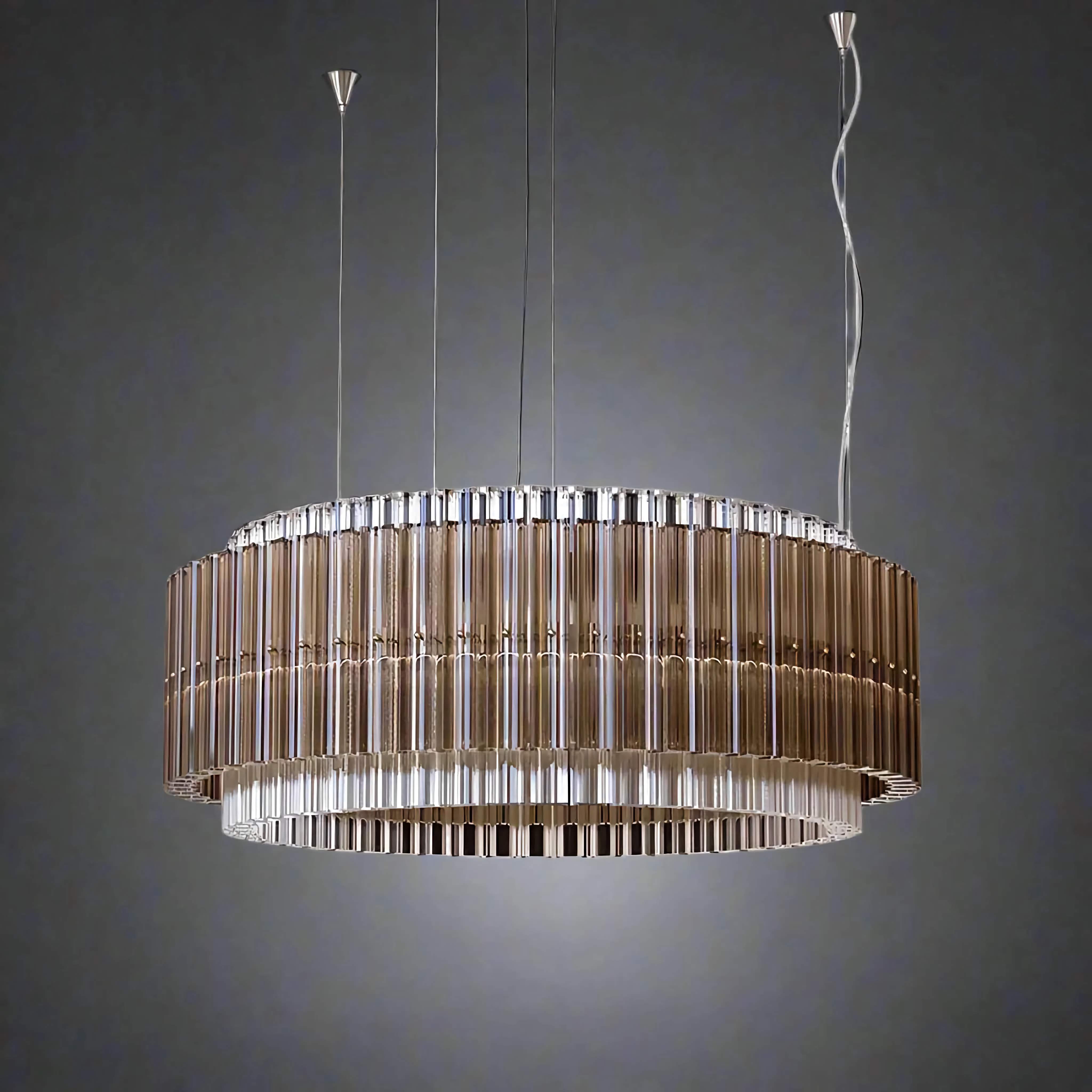SMOKED GLASS DRUM CHANDELIER | CLFB02550