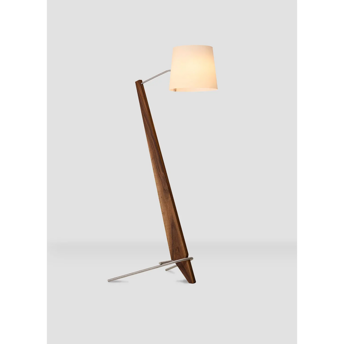 Solid Walnut Floor Lamp 180cm | Angled Wood Standing with Fabric Shade Japandi Living & Reading Casalolalights Luxury