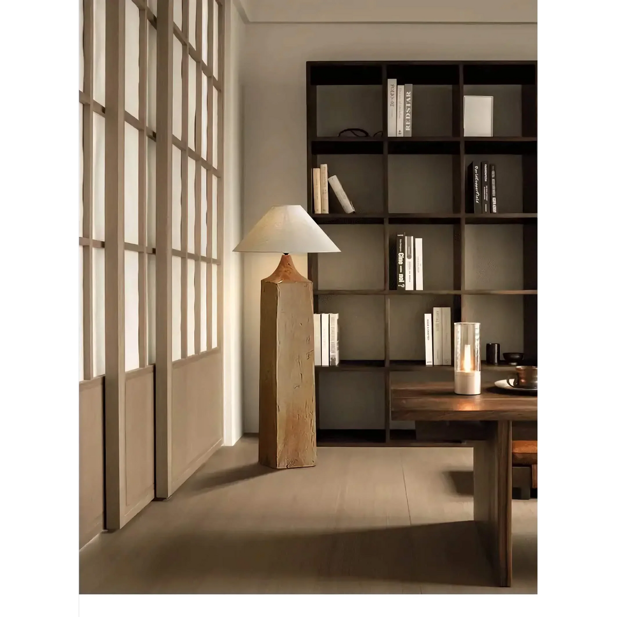 Solid Wood Columnar Floor Lamp | Turned Natural Standing Scandinavian Japandi Living & Reading Casalolalights Luxury