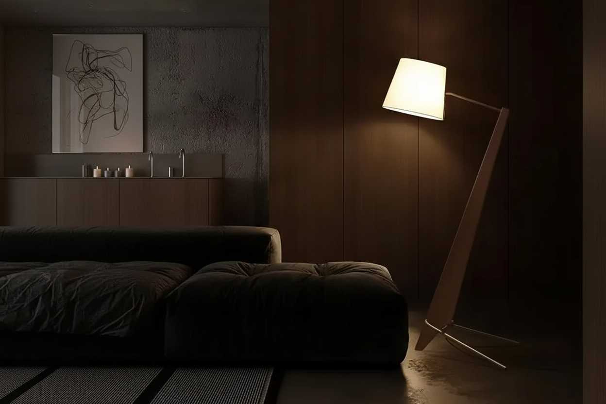 Торшер из массива дерева | Clv44402