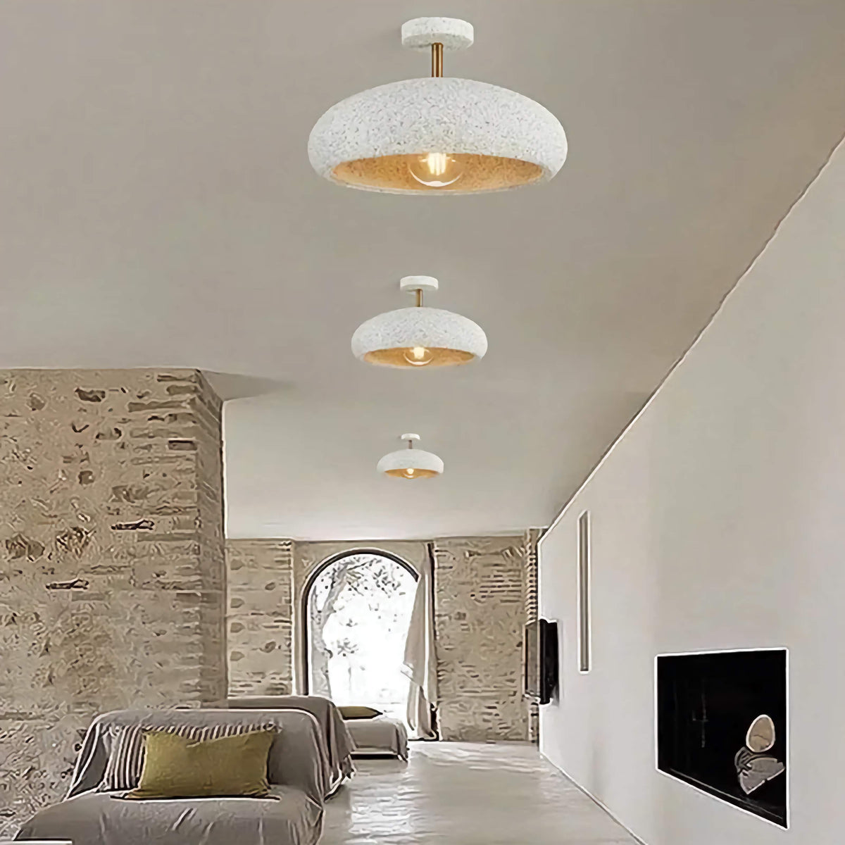 Speckled Semi-flush Ceiling Light 35cm | Modern Wabi-sabi Mount Hallway Bedroom & Living Room Casalolalights Luxury