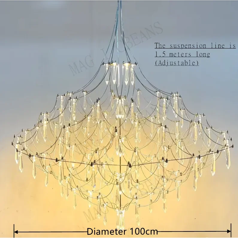 Starry Nights Crystal Chandelier Luxury Ceiling Lamp for Dining Room Kitchen Living