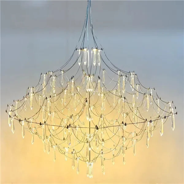 Starry Nights Crystal Chandelier Luxury Ceiling Lamp for Dining Room Kitchen Living
