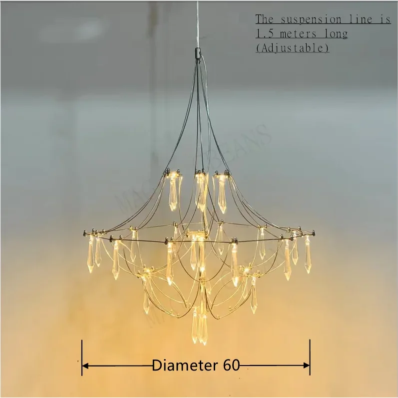 Starry Nights Crystal Chandelier Luxury Ceiling Lamp for Dining Room Kitchen Living