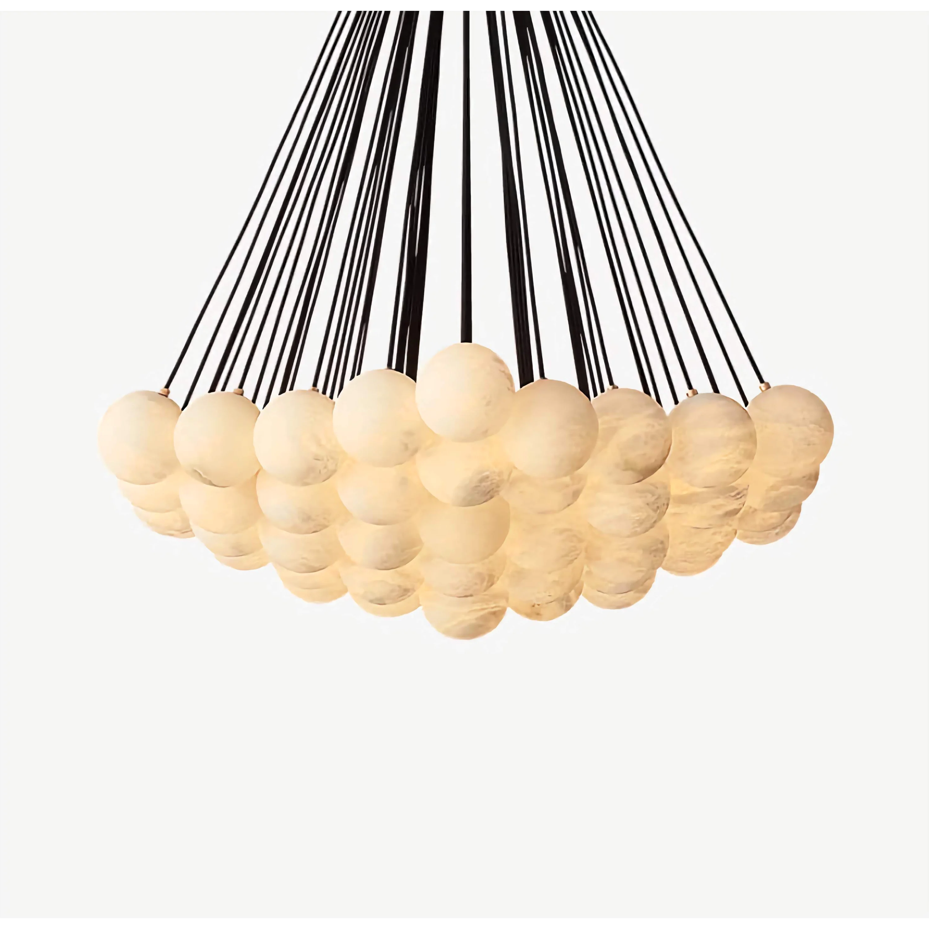 Etoile Clustered Alabaster Globe Chandelier | Sculptural Suspension for Grand Foyers