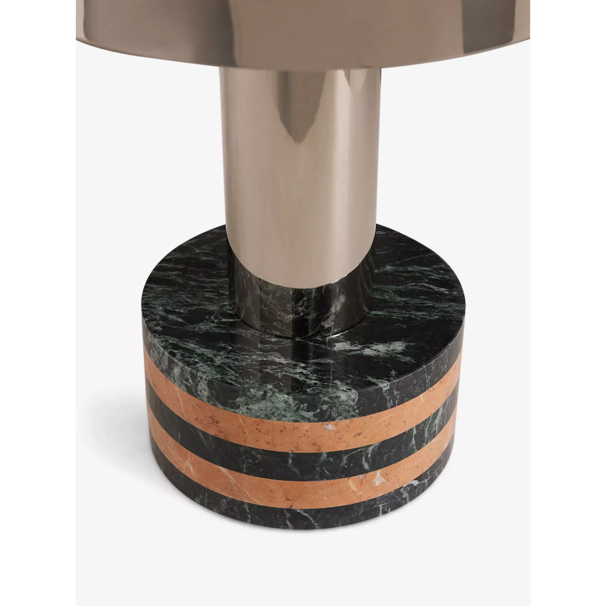 Striped Marble Base Table Lamp | Chrome Dome Bauhaus