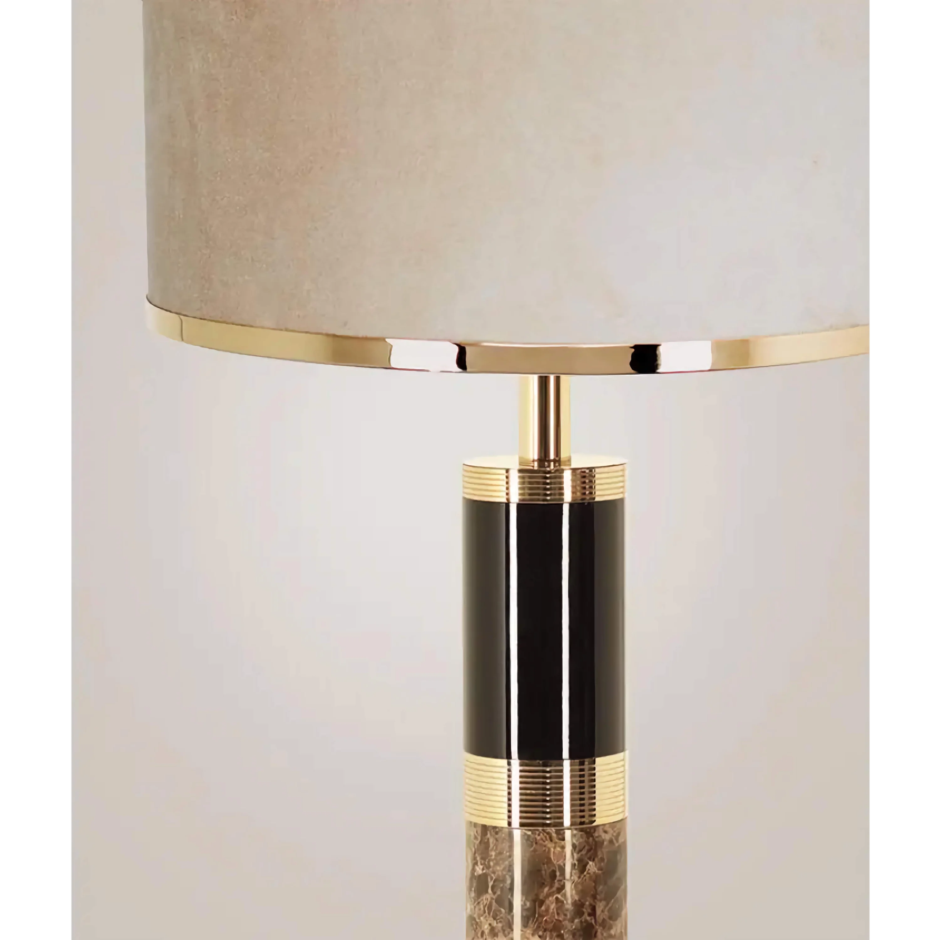 Striped Marble & Brass Floor Lamp | Art Deco Statement Piece