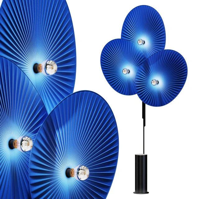 Floor Lamp 190cm | Pleated Linen Fan-shade Statement Art Deco Mid-century Living Room & Foyer Casalolalights Luxury